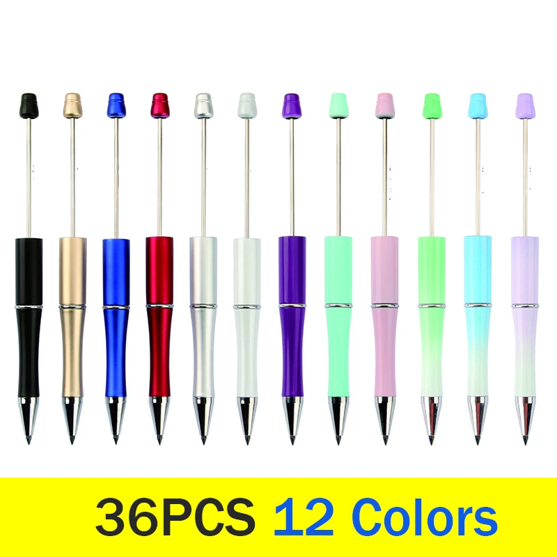 

36Pcs DIY Beadable Pencil Bead Pencils Inkless Pencil Plastic Everlasting Pencil Infinity Pencil