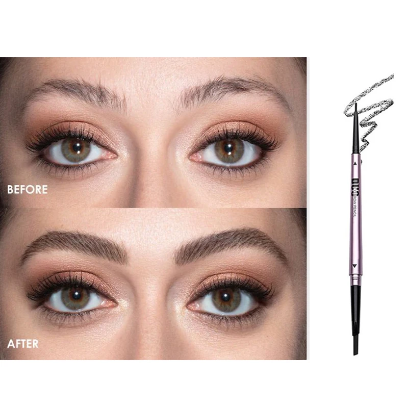 

5Colors Double-headed Eyebrow Pencil Waterproof Long-lasting Sweat-proof Natural Wild Brows Shaping Drawing Easy Coloring Makeup