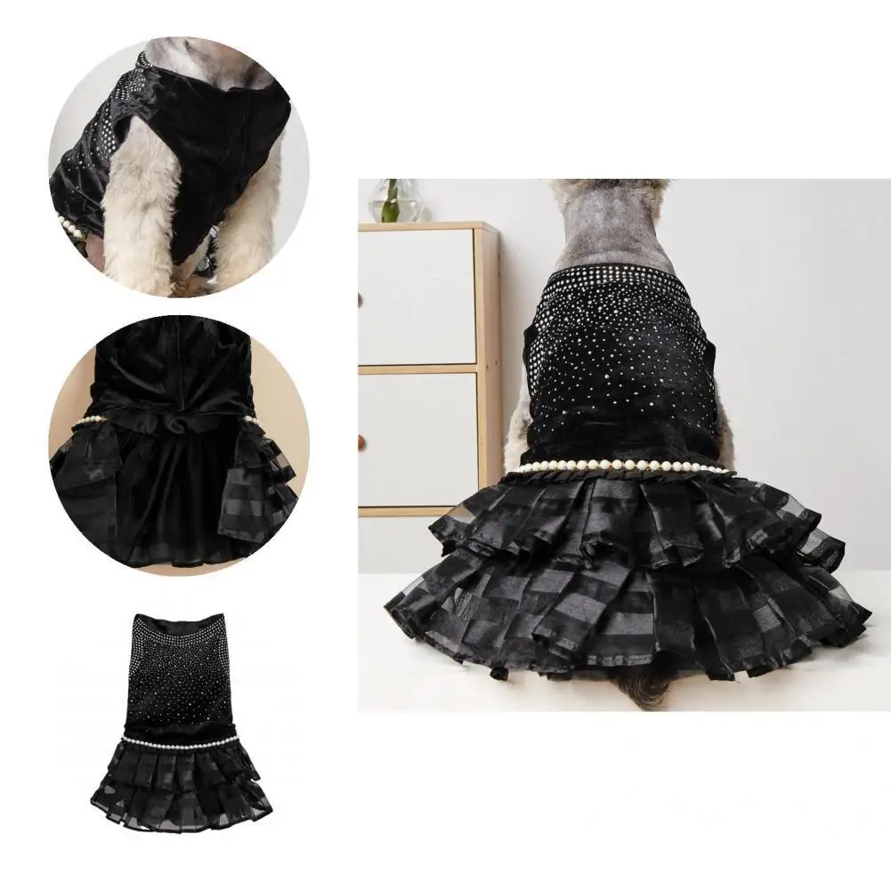 

Кружевная юбка-кекс, удобная одежда черного цвета для собак, симпатичное платье для домашних животных, удобное весеннее платье