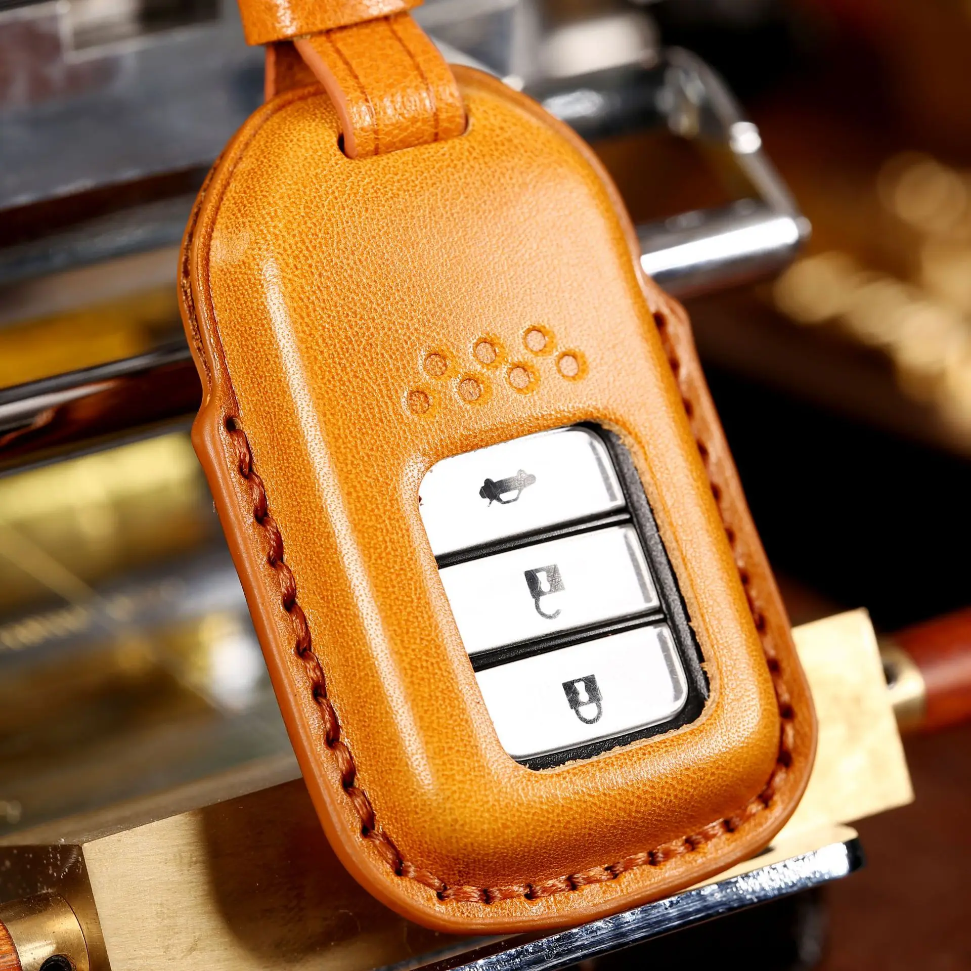 

Leather Car Key Case Cover Fob Accessories for Honda Crv Civic 10th Xrv City Turbo Accord Crider Keychain Holder Shell All Model