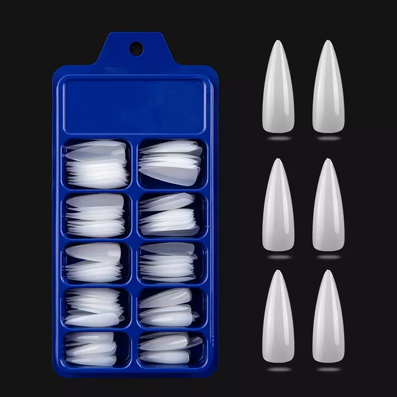 

Long Stiletto Fake Nail Tips Full Coverage Press On Nails Art Tips White/Clear/Natural Fake Nails With Designs Stiletto