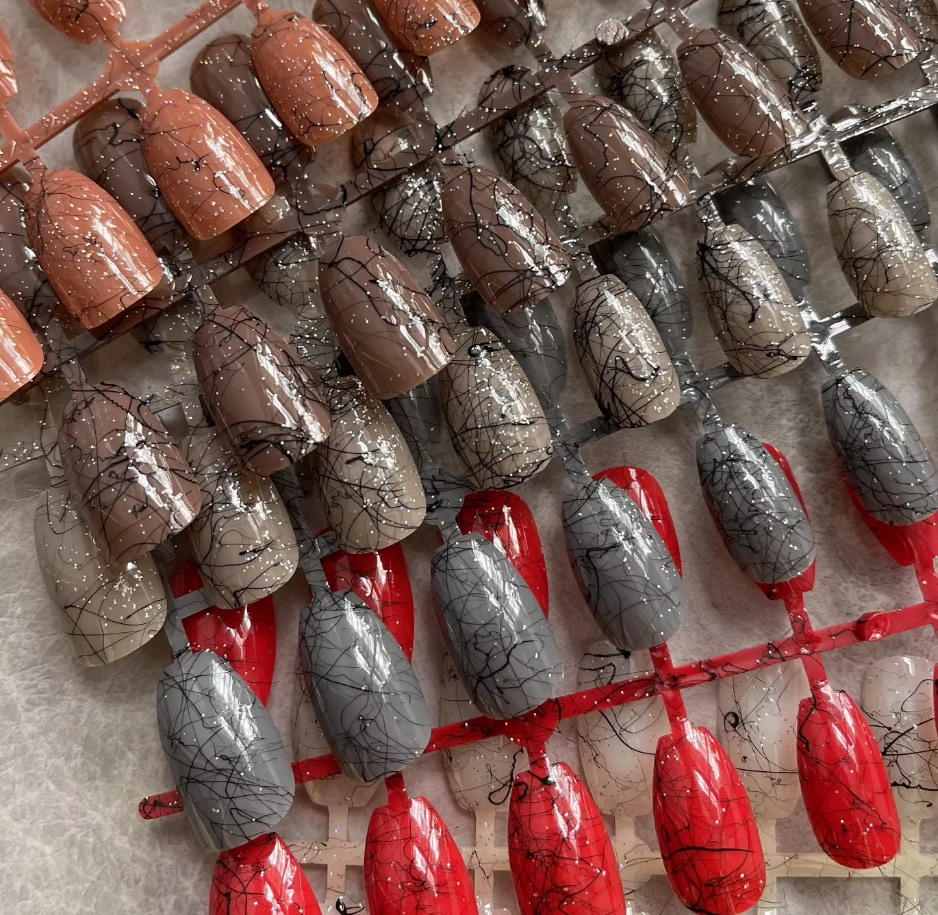 

Outlet Middle Length Coffin Nails Girl Ballet False Nails Finished Nail Art Polishing Brushed Square Head Fake Nail
