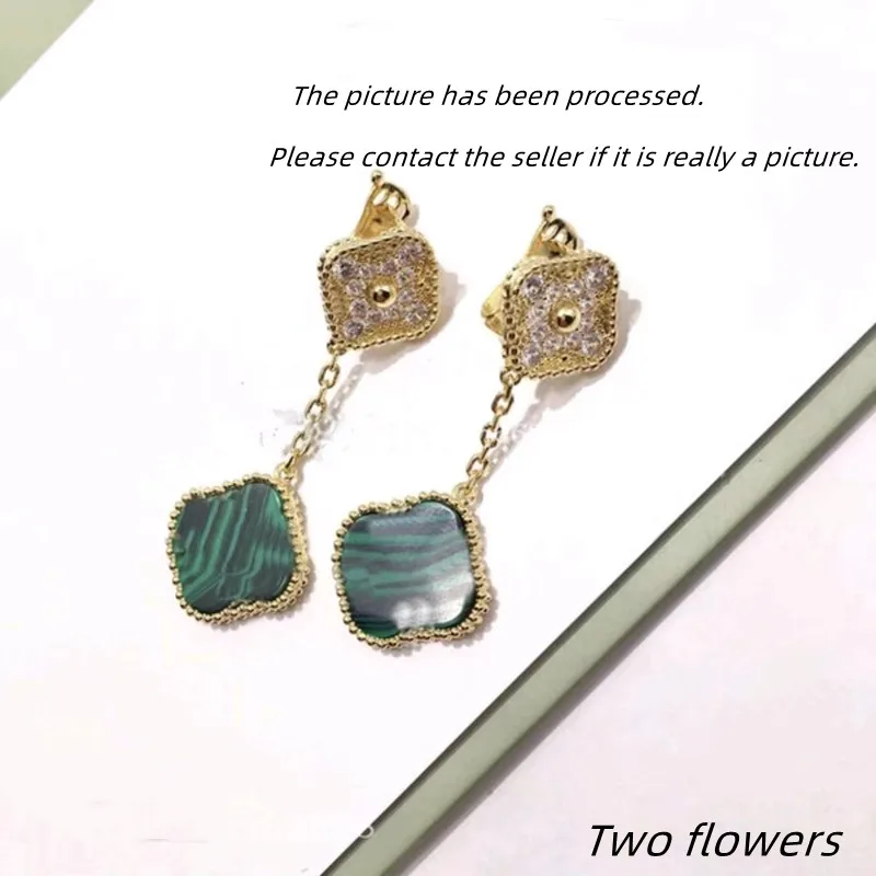 

Fashion Charm 100%S925 Sterling Silver Women's Earrings Golden Couple Clover Jewelry Luxury Jewelry Gifts