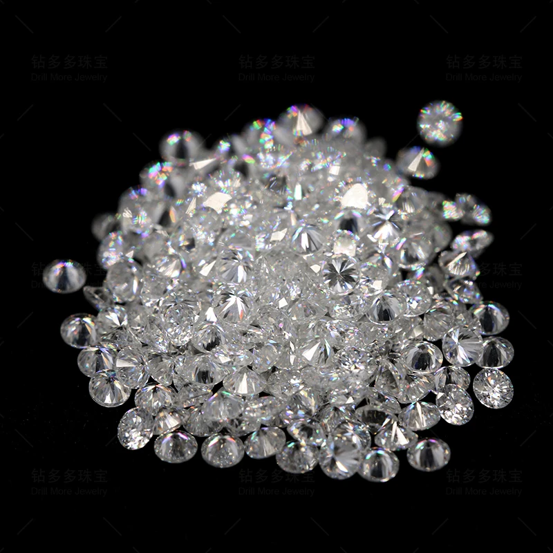 

High Quality 100% Real Moissanite 0.8-2.9mm D VVS1 Round Cut Super White Moissanite Diamond Test Positive Moissanite Supplier