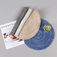 38cm woven round placemat table mat pad heat resistant bowls coffee cups coaster tableware mat home decoration kitchen tools
