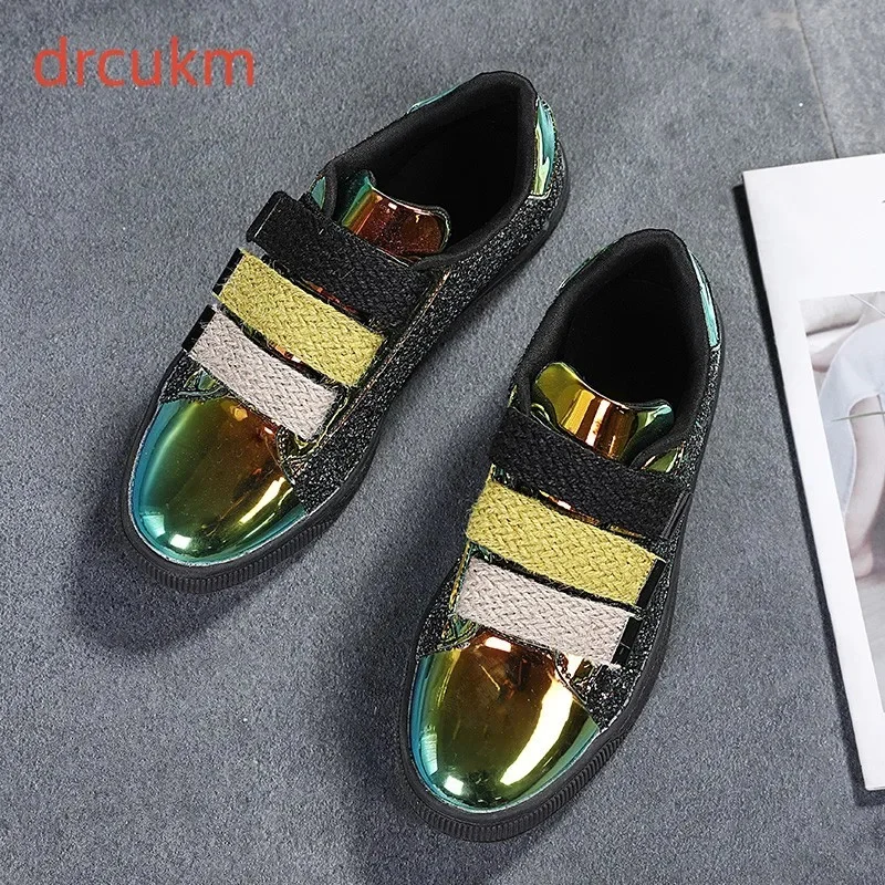 

2023 girls vulcanized shoes sneakers gold glitter flats girls glitter crystal sneakers casual women breathable outdoor sneakers