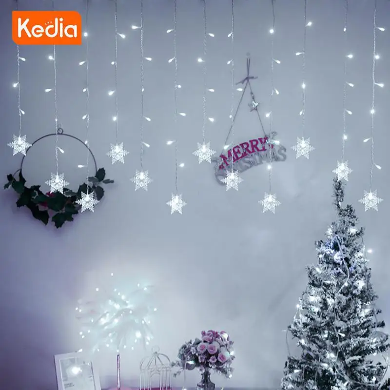 

Christmas Holiday LED Lights Noel Bedroom String Fairy Garland Lighting Window Curtain Lights Home Party Wedding Decoration