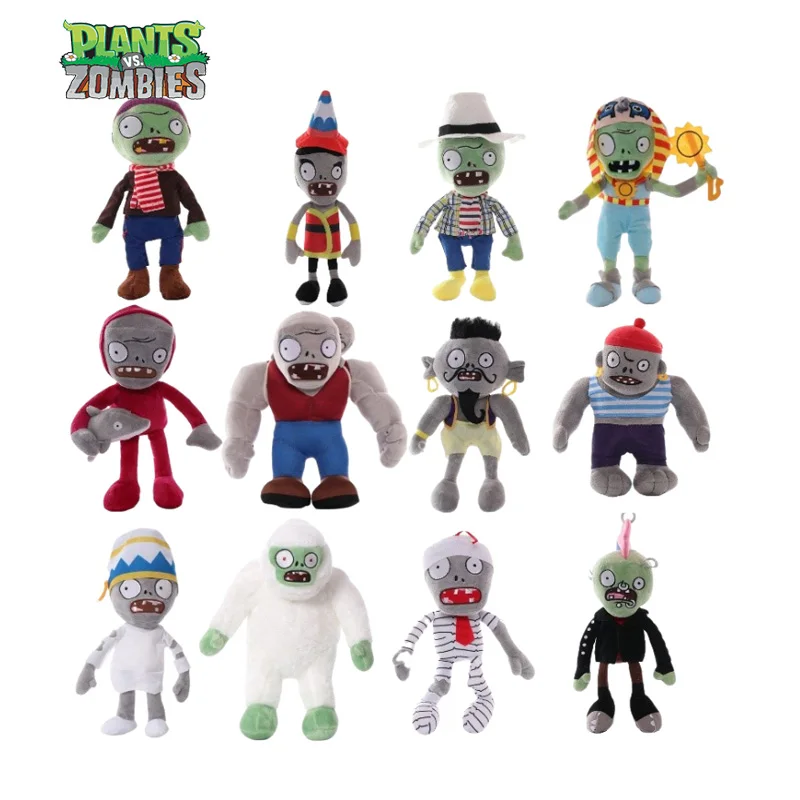 

Plants vs Zombies 30cm Conehead Zombie Newspaper Zombie Stuffed Plush Doll Toys Cartoon Game Anime Figure Kids Gifts Cuadros