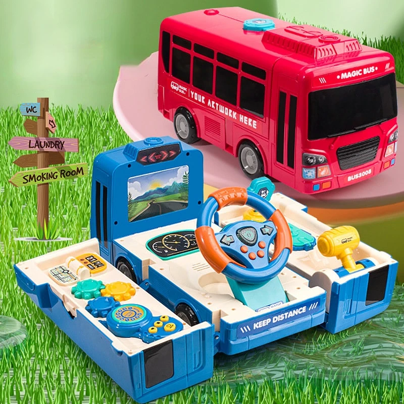 

Children's Toy Car Baby Simulation Deformation Bus School Bus Bus Boy Inertia Puzzle Multifunctional Car Toy