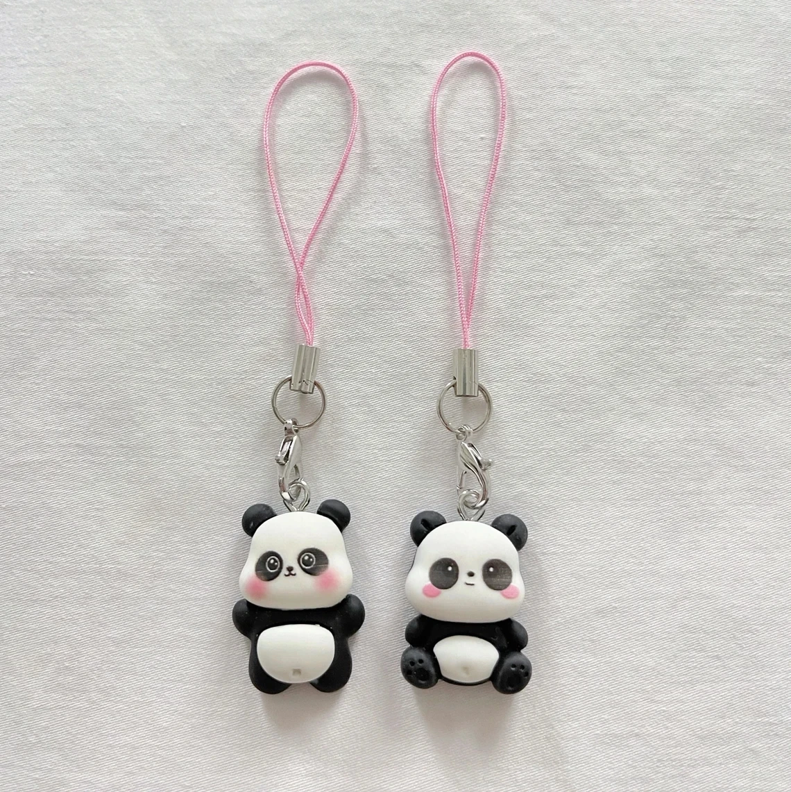 

Cute Cartoon Panda Charm, Pastel Pink Phone Charm, , Mobile phone pendant， Kawai Gift Idea, Animal Lovers