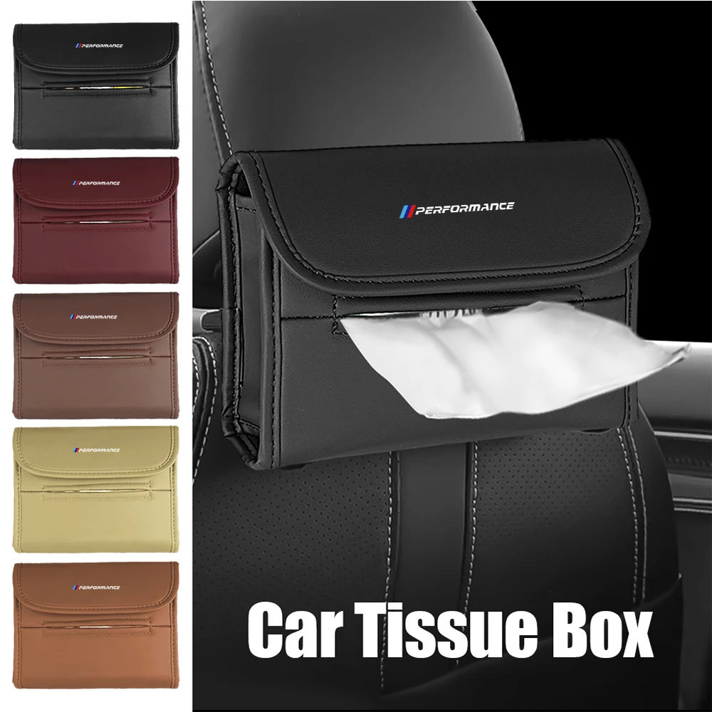 PU Leather Auto Tissue Bag Portable Seat Back Storage Car Accessories For BMW M3 M5 F10 F30 F20 E30 E34 E46 E91 Performance