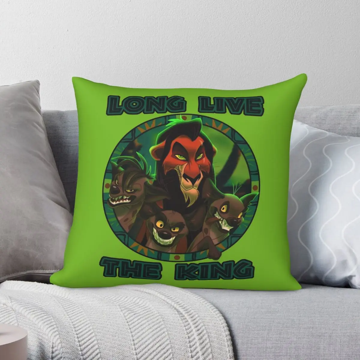 

Long Live The King Square Pillowcase Polyester Linen Velvet Creative Zip Decor Pillow Case Home Cushion Cover