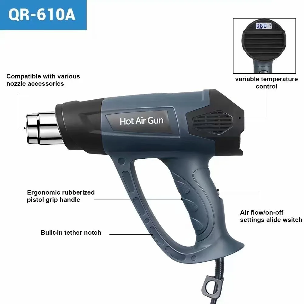 Промышленный термопистолет с ЖК-дисплеем 2000 Вт ручной электрический