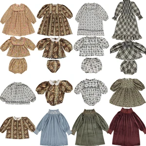 Be O Brand 2022 New Winter Autumn Kids Dresses for Girls Cute Plaid Print Long Sleeve Princess Dress