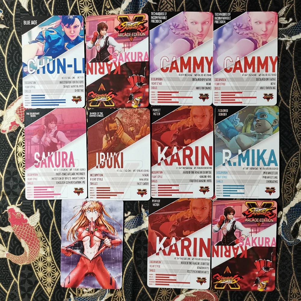 10 + 1 шт./компл. флэш-карта для уличного сражения ACG сексуальные кавайные Аниме