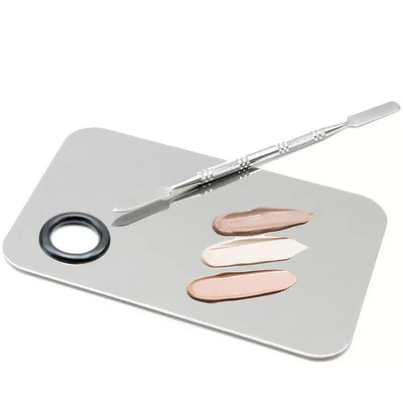 

Steel Makeup Mixer Nail Polish Mixing Plate Foundation Eyeshadow Mixer Eyeshadow Palette with Spatula Rod