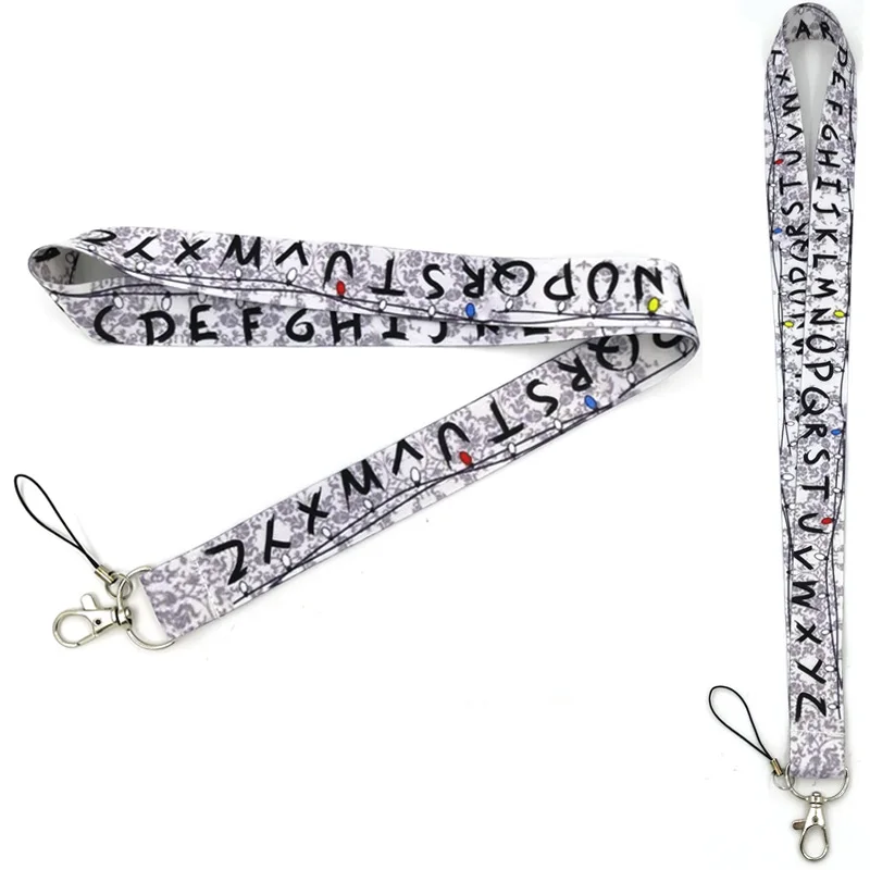 

Stranger things alphabet letters Lanyard Keys Phone Holder Funny Neck Strap With Keyring ID Card DIY Animal Lanyard Hang Ropes