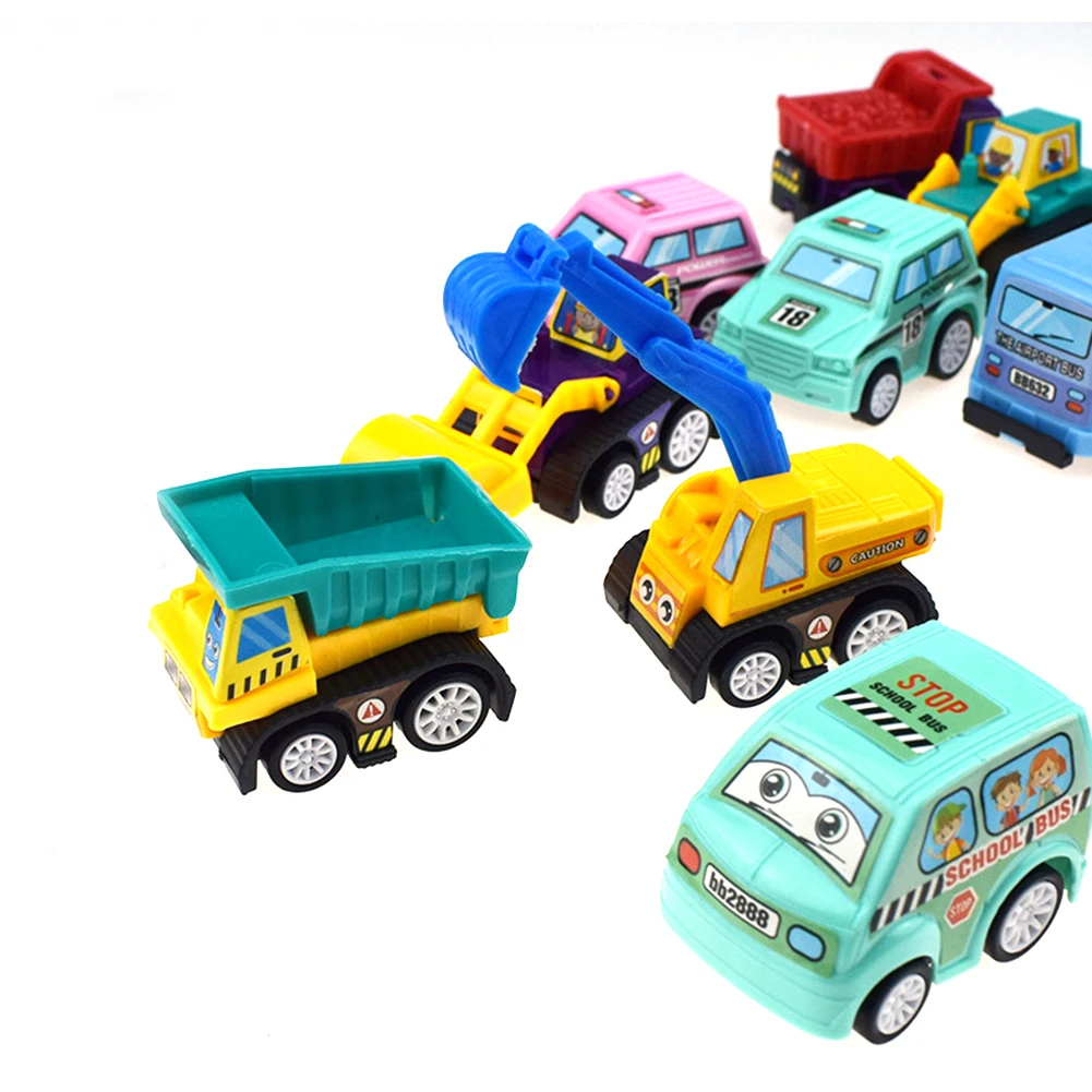 

Pull Back 6Pcs Car Model toy Mobile Vehicle Fire Truck Taxi Model Kid Mini Cars Boy Gift Diecasts Toy for Children