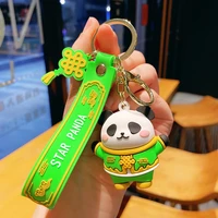 creative sport ski panda key keychain ring 2022 new year pendant lanyard gift souvenir for couples wholesale lucky jewelry
