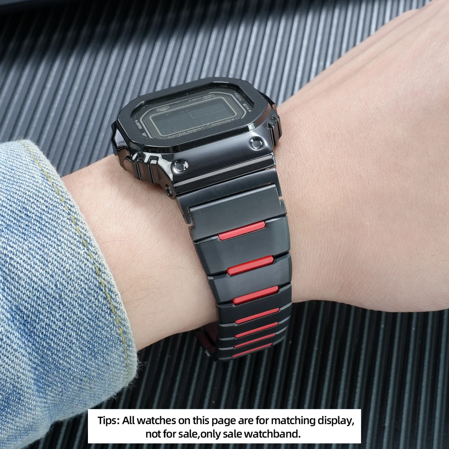 Фото Модифицированный браслет из нержавеющей стали GMW-B5000 для Casio GMWB5000 GM-B2100, металлический ремешок для часов с цветовыми блоками, модный водонепроницаемый ремешок №3