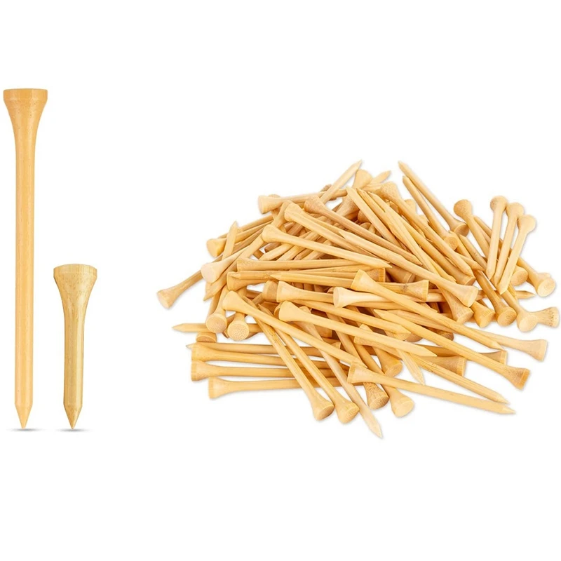 

250 Pack Bamboo Golf Tees - 200 3.25Inch Tees And 50 1.65Inch Tees Combo For Beginner Practice