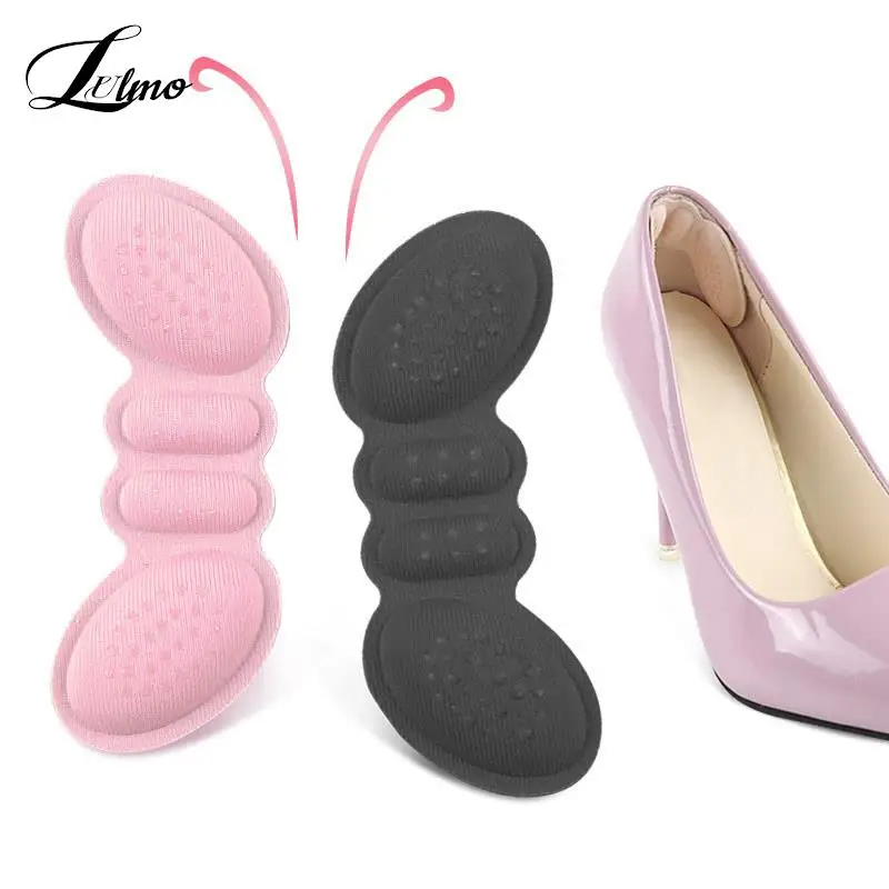 

2pairs High Heel Insoles Butterfly Adjust Size Heel Liner Grips Protector Sticker Heel Pad Foot Care Anti Keep Abreast Heel Pads