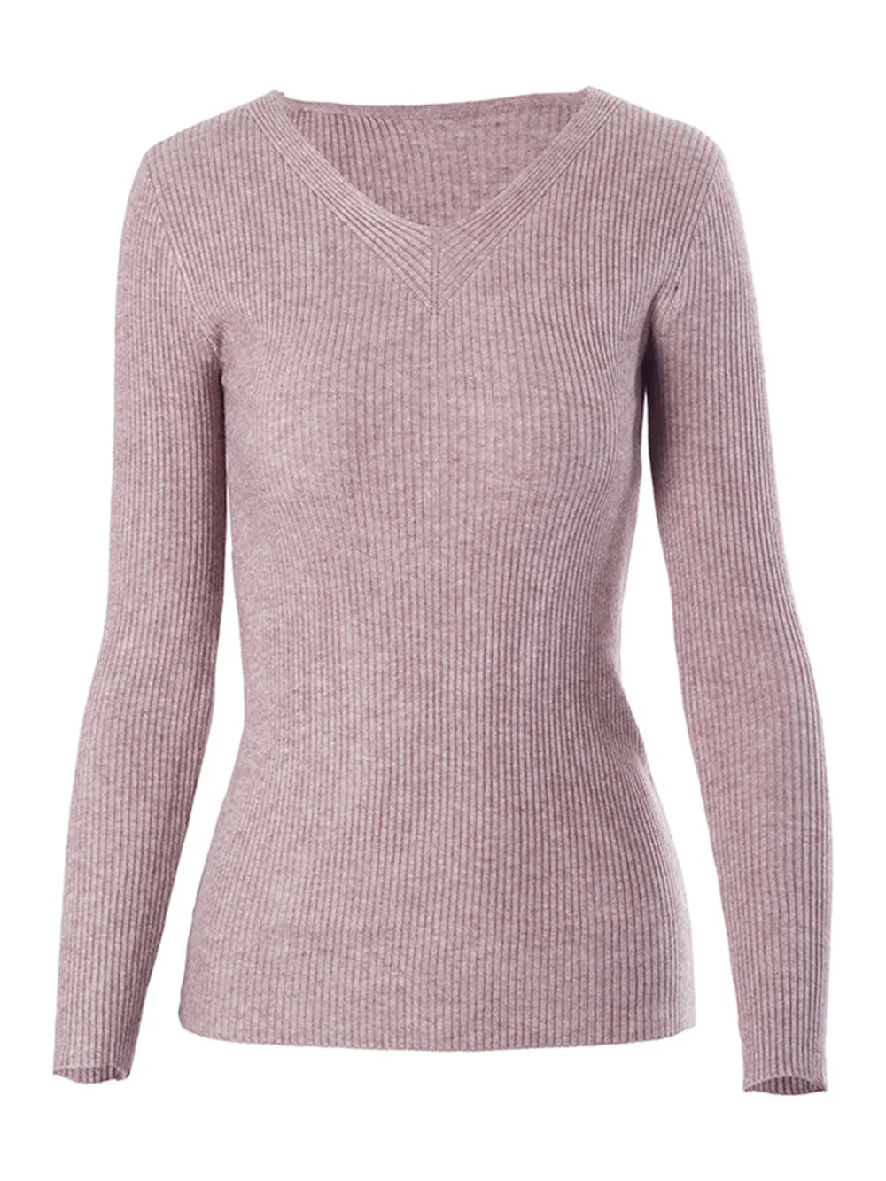 

Wixra теплый и очаровательный зимний осенний Новый Модный женский свитер плотный эластичный вязаный тонкий свитер с v-образным вырезом и длин...