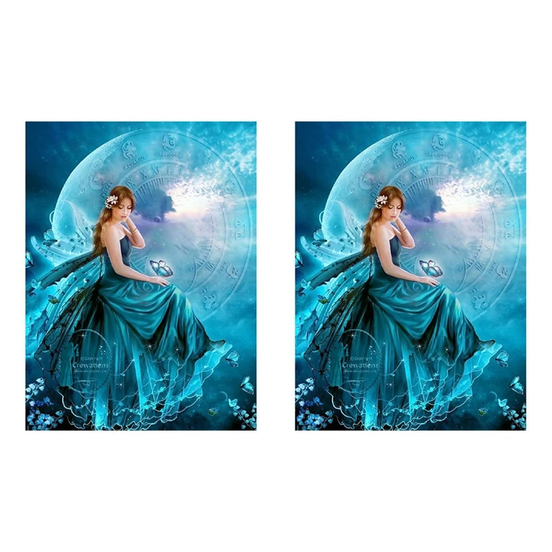 

Набор для алмазной живописи стразы, Набор для вышивки крестиком, 2 шт., 5D, искусство, домашний Настенный декор, Крафт (Озерный синий)