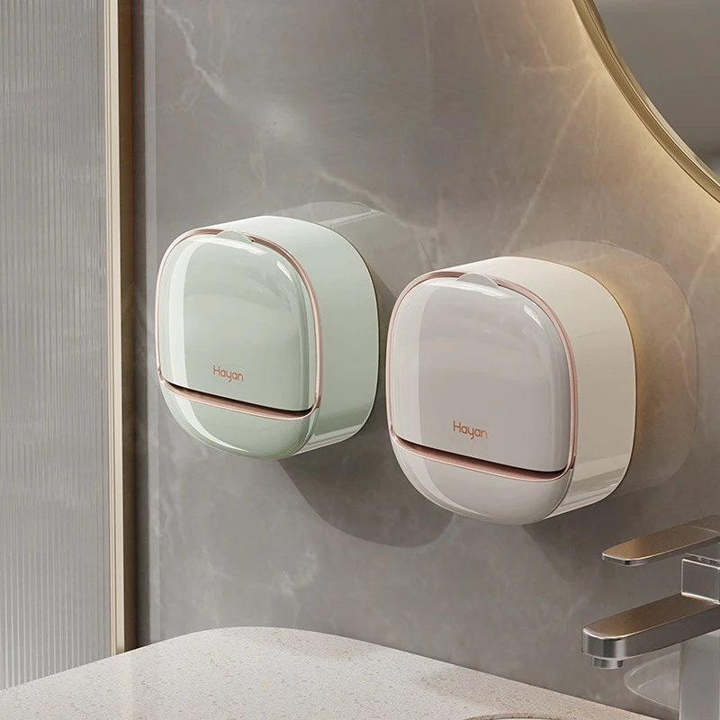 

Soap box wall mounted bathroom soap dish Multi functional Soap dish hole free flip drain soap box soap storage box