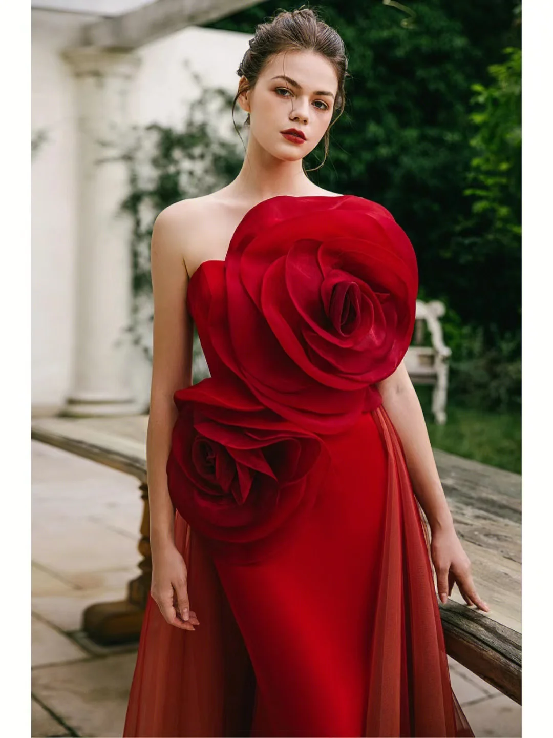 Фото Haute Couture Bulgarian Manor Элегантное роскошное модное банкетное вечернее платье в форме розы №4