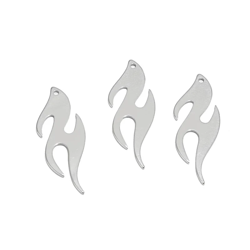 

20pcs Stainless Steel 11*28mm Charm Flame Connectors Fire Pendants For DIY Jewelry Making Necklaces Bracelets Findings New