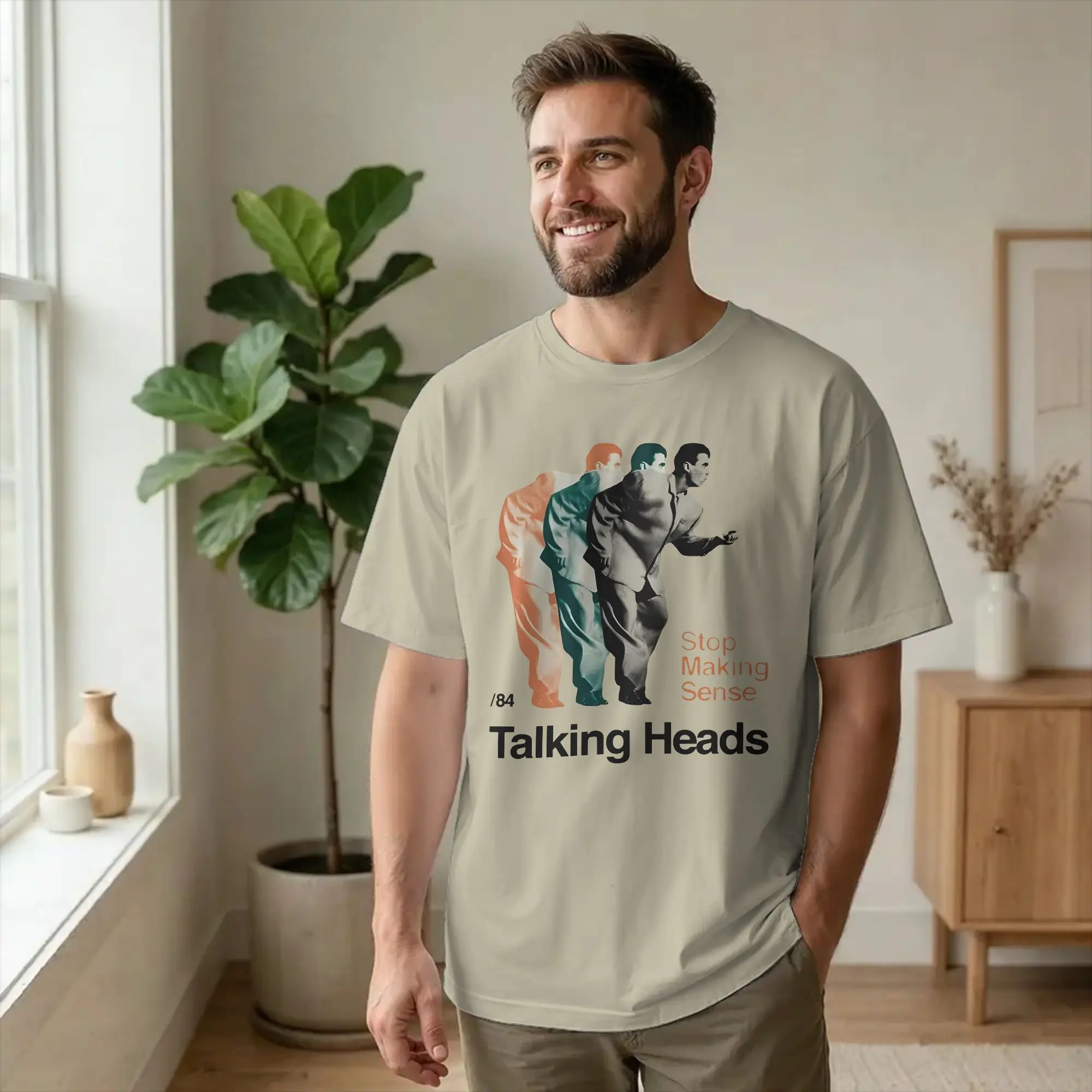 Фото Новинка: футболка Novelty Talking Heads David Byrne 1984, мужские топы с круглым вырезом и короткими рукавами, хлопковые летние топы, рубашки №2