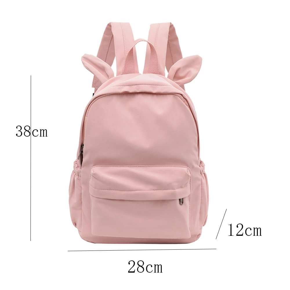 Персонализированное имя с кроличьими ушками однотонный рюкзак для школьников