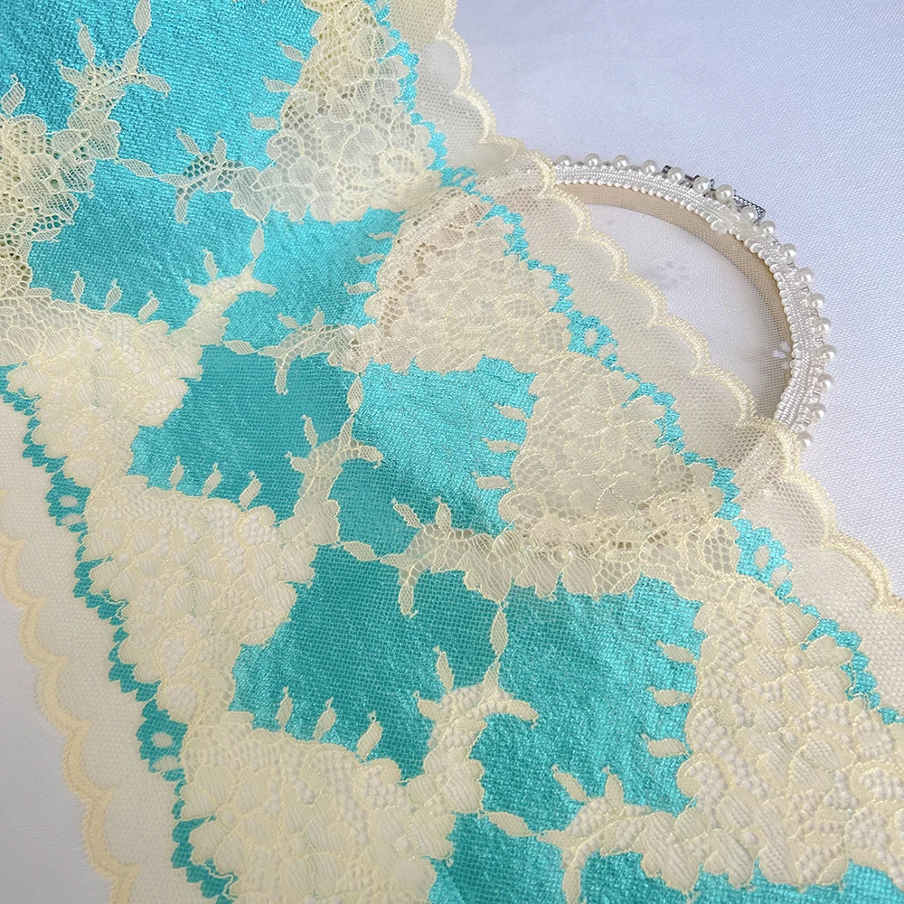 10 ярдов цвет синий растягивающаяся кружевная ткань аксессуары для шитья сделай