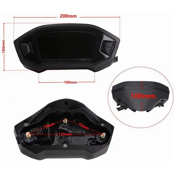 Универсальный мотоциклетный ЖК-цифровой счетчик спидометр одометр тахометр