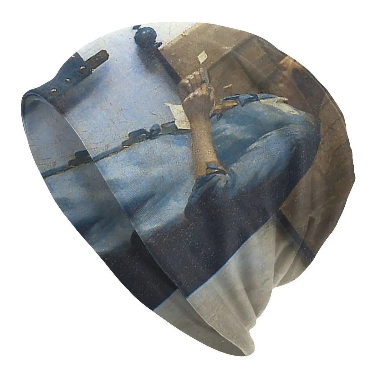 

Woman In Blue Reading A Letter Johannes Vermeer Skullies Painting Knit Hat Breathable Warm Bonnet Hat for Men Women Turban