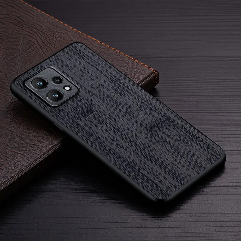 case for oppo realme 9 pro plus 9i 5g funda bamboo wood pattern leather phone cover luxury coque for oppo realme 9 pro case capa free global shipping