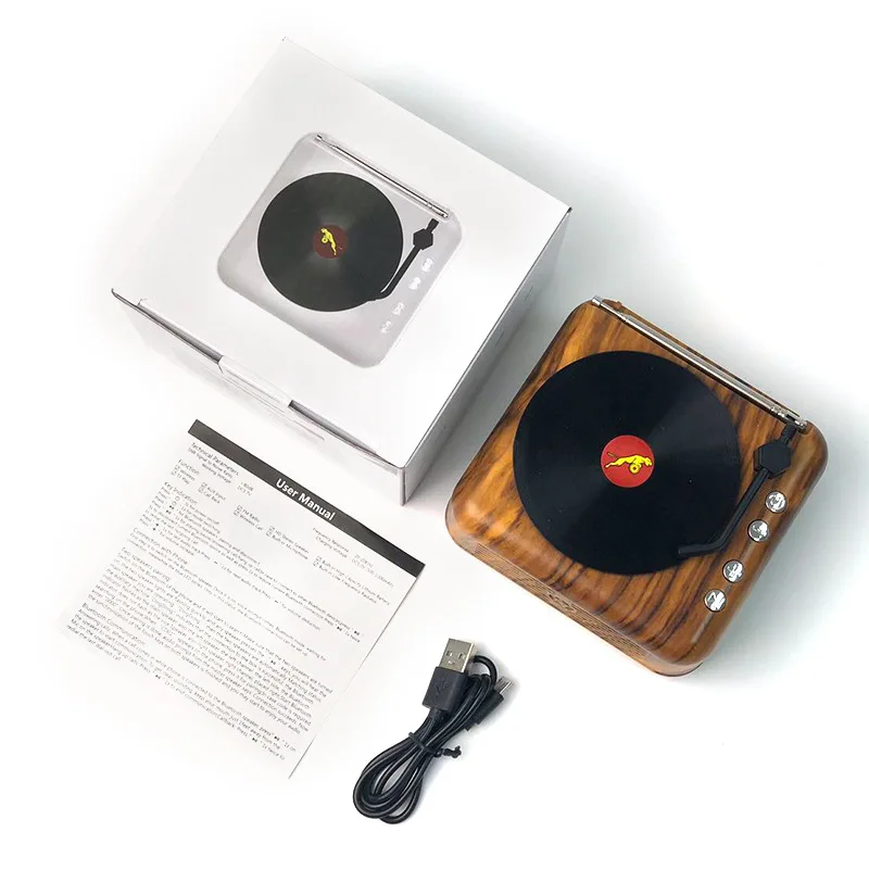 Беспроводная Bluetooth-колонка креативный ретро-проигрыватель записей Портативная