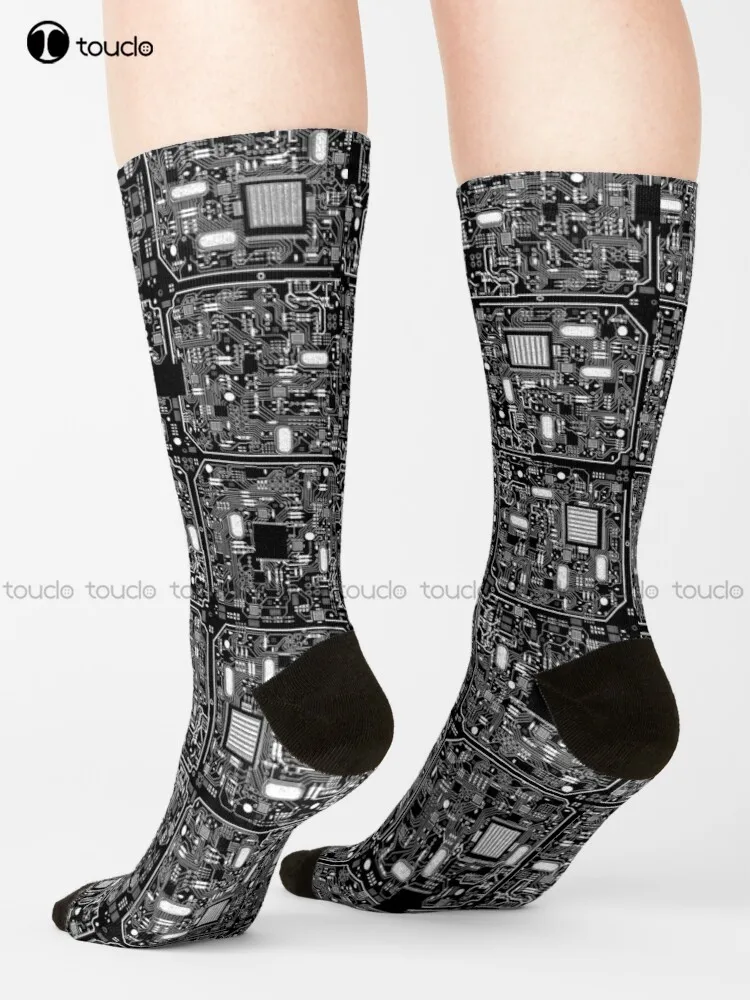 

Serious Circuitry Socks Womens Black Socks Street Skateboard Socks Unisex Adult Teen Youth Socks Hd High Quality Custom Gift Art