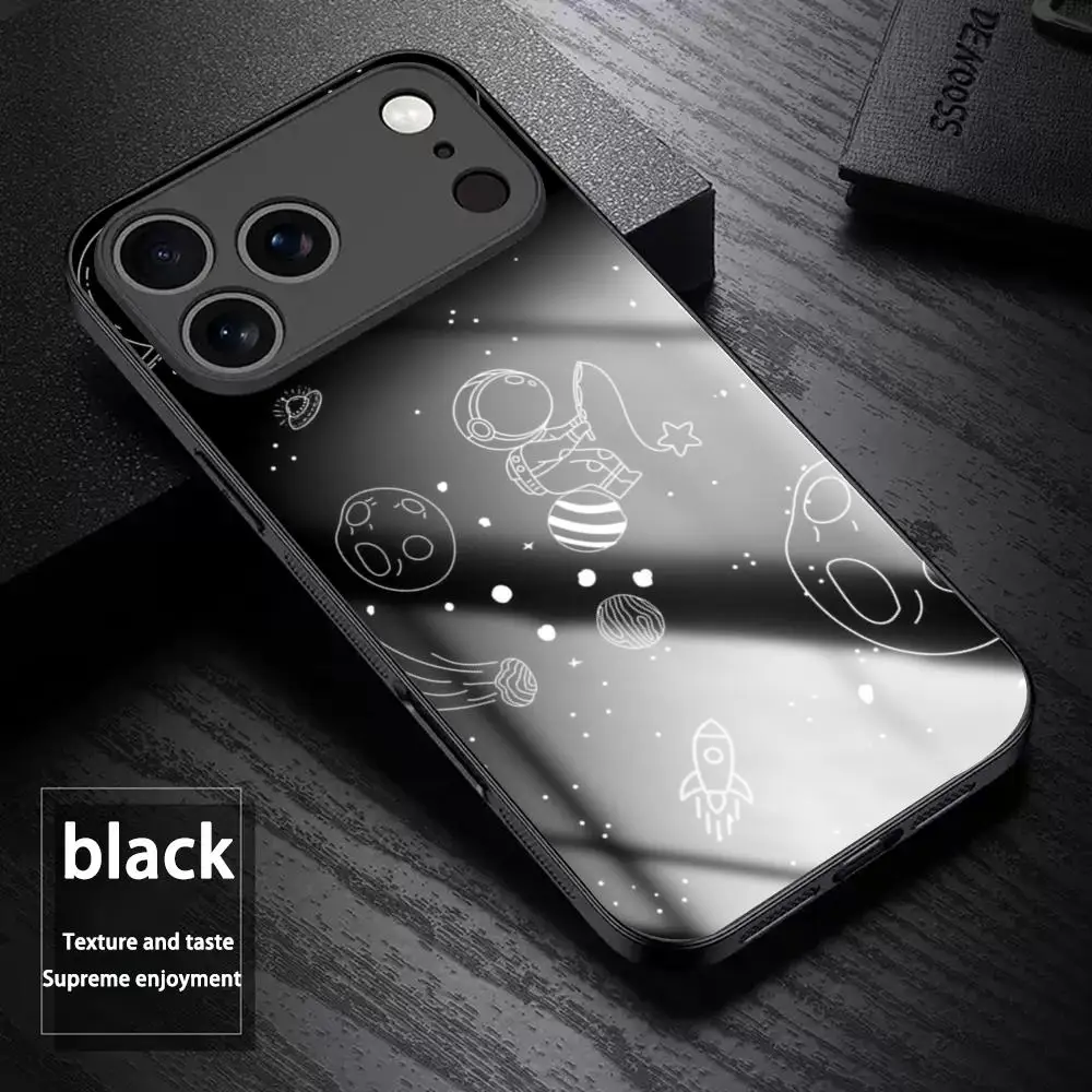 Чехол для телефона с дизайнерским узором «Ночной небесный пейзаж» для iPhone 17 Air, 16, 15, 14, 13, 12, 11 Plus, Mini, Pro, Max, стеклянный магнитный чехол (art.: 3920dbbd6a2cf) - 3920dbbd6a2cf