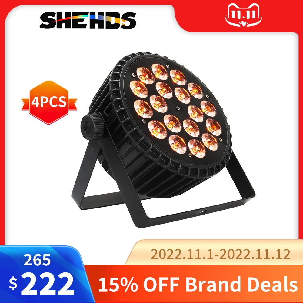 Купить Сценический прожектор, из алюминиевого сплава, 18х18 Вт, 4 шт./набор