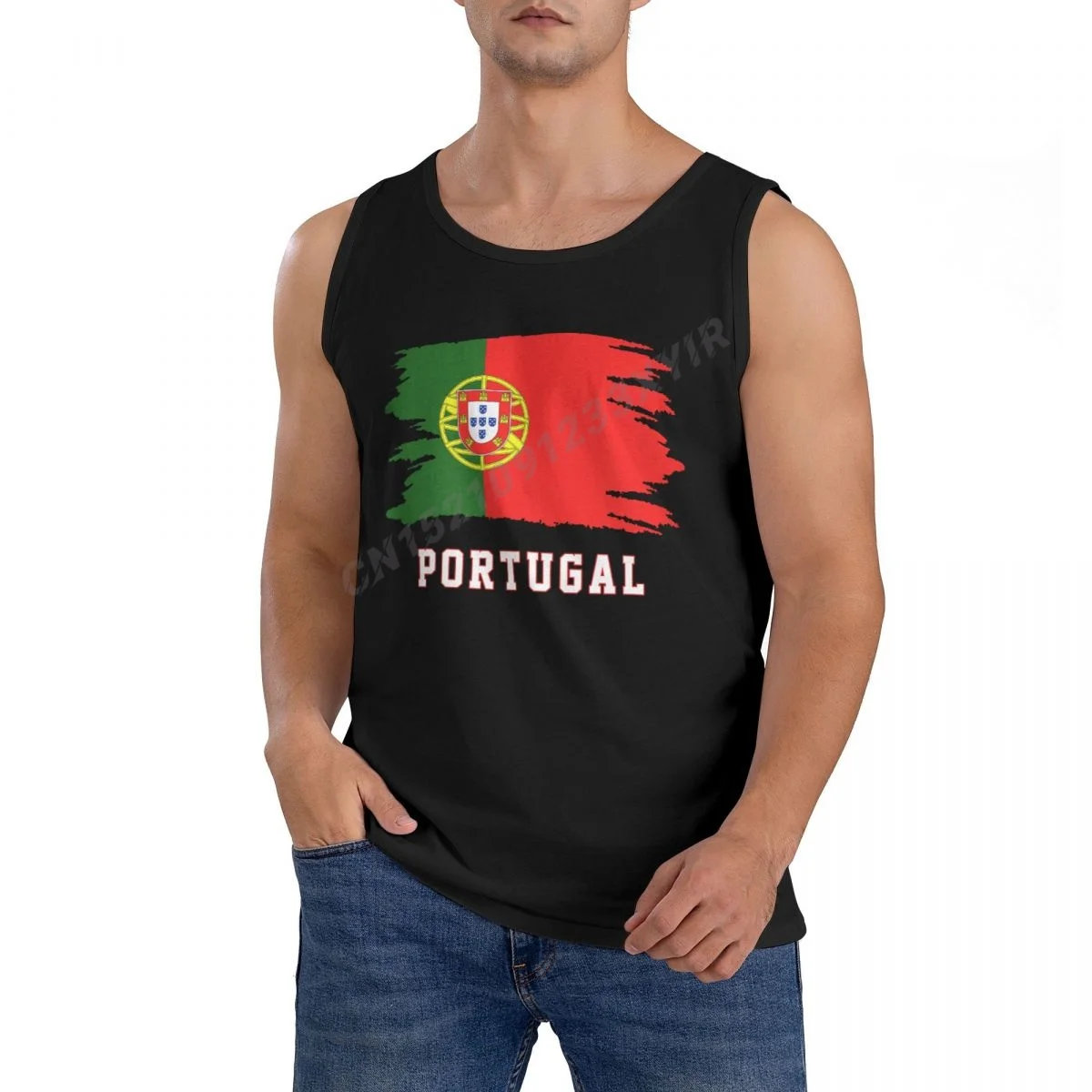 

Мужская майка с португальским флагом, крутая Летняя мужская рубашка без рукавов с круглым вырезом из 100% хлопка