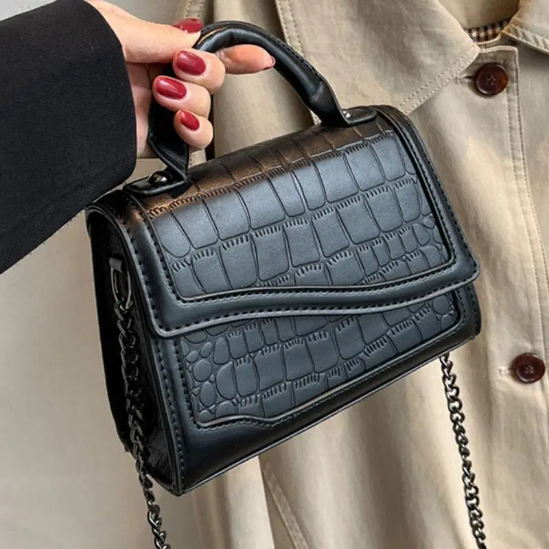 

2022New Ladies Retro Stone Pattern Shoulder Bag Fashion Casual Trendy Messenger Bag High Quality Net Red Simple Small Square Bag