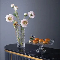 transparent interior office vase glass decorative fashion aesthetic dried flowers pot bedroom kitchen vasos centerpieces
