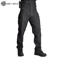 han wild mens camouflagetrousers fleece cargo pants softshell tactical military pants waterproof hunting hiking warm trousers