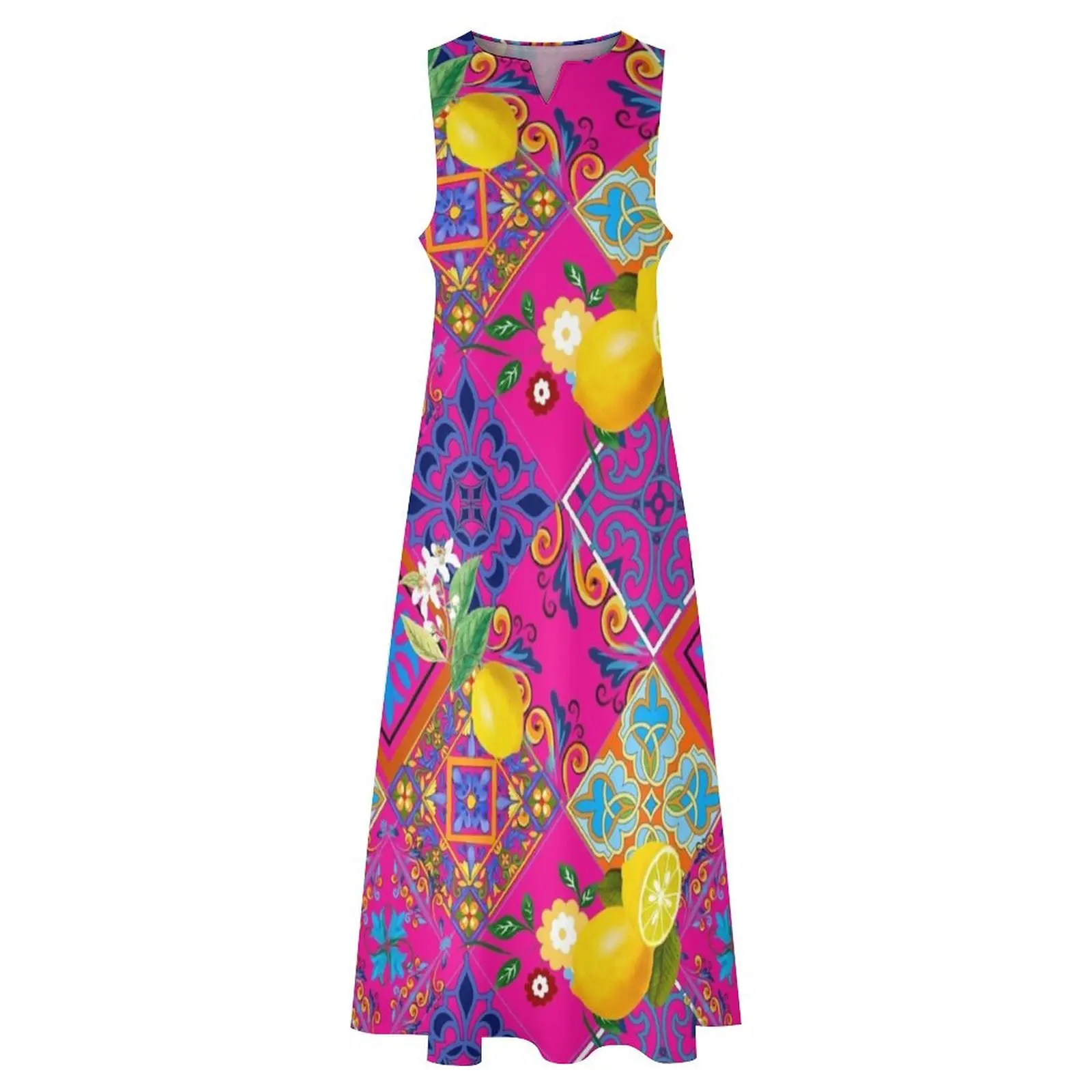 Плитка мозаика азуледжо ковдра Португальская majolica лимоны цитрусовые. Длинное