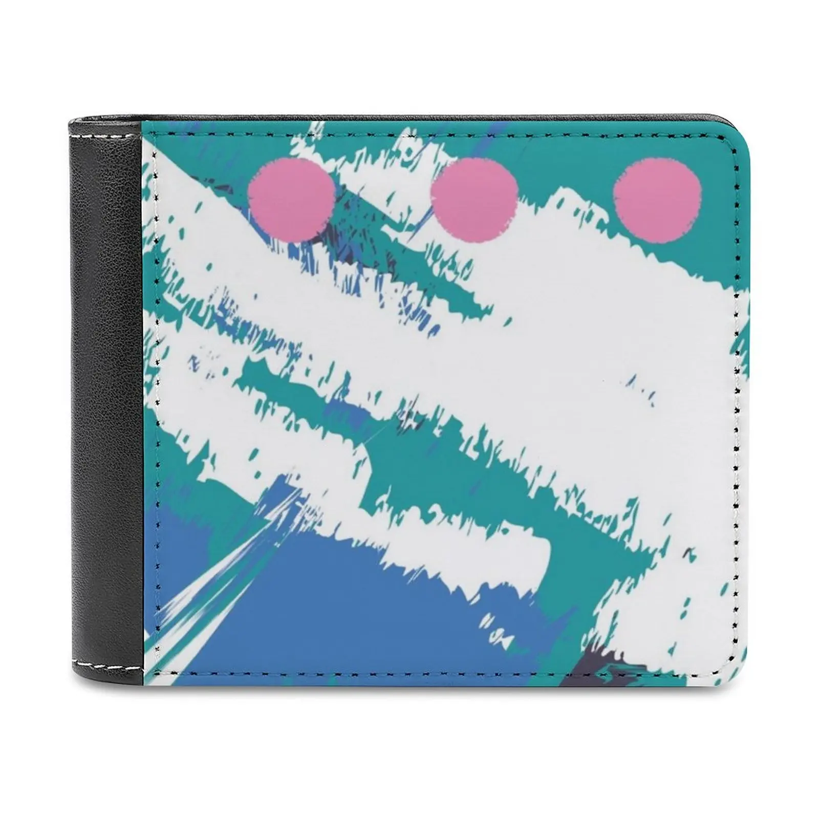 

Кожаный кошелек Sea Spray, мужской кошелек, кошелек с зажимом для денег в стиле ретро 80-х годов, узорчатый домашний дизайнерский кошелек с абстра...