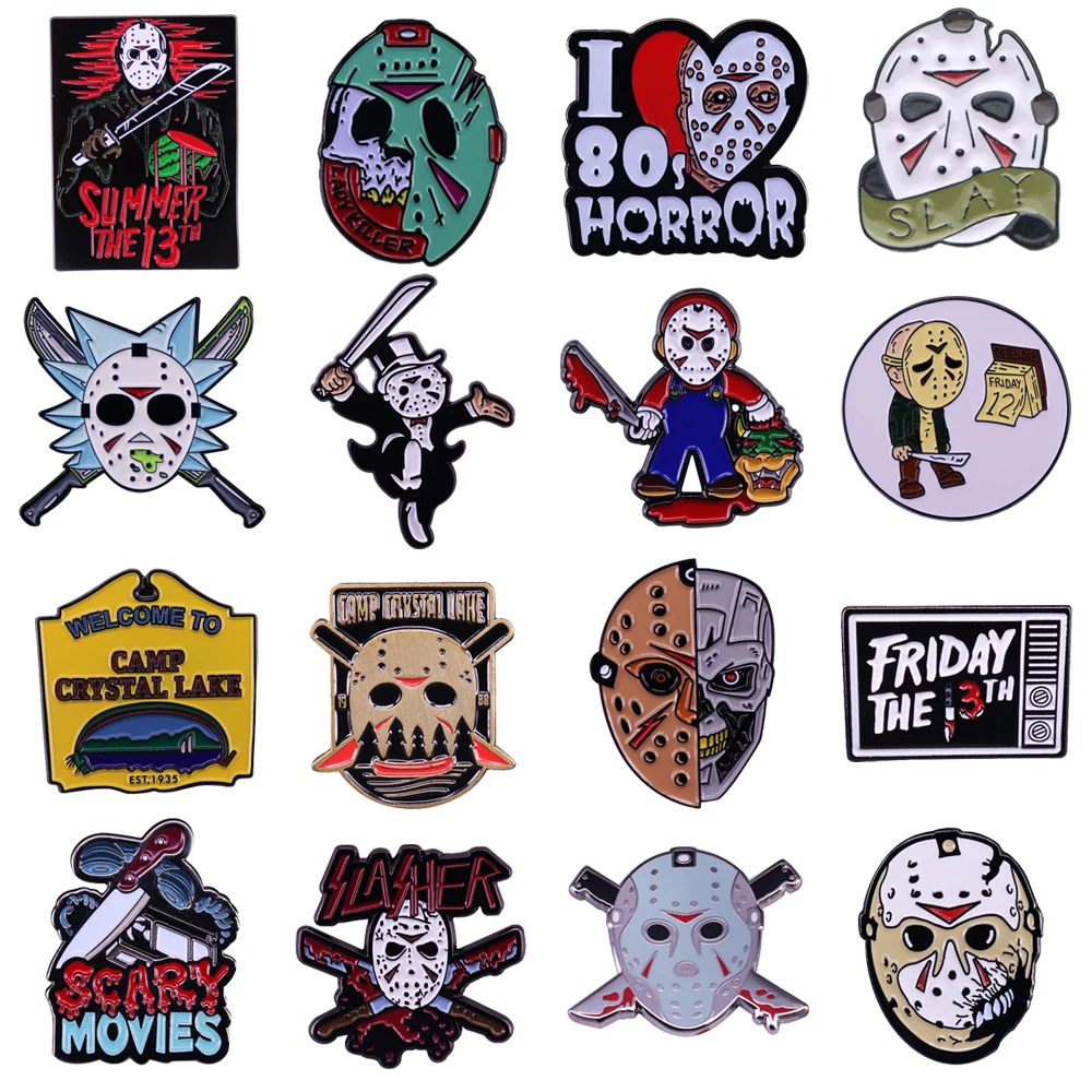 

Horror Movie Lapel Pin Enamel Pin for Backpack Briefcase Badges Brooch for Clothes Accessories Cool Fashion Gift