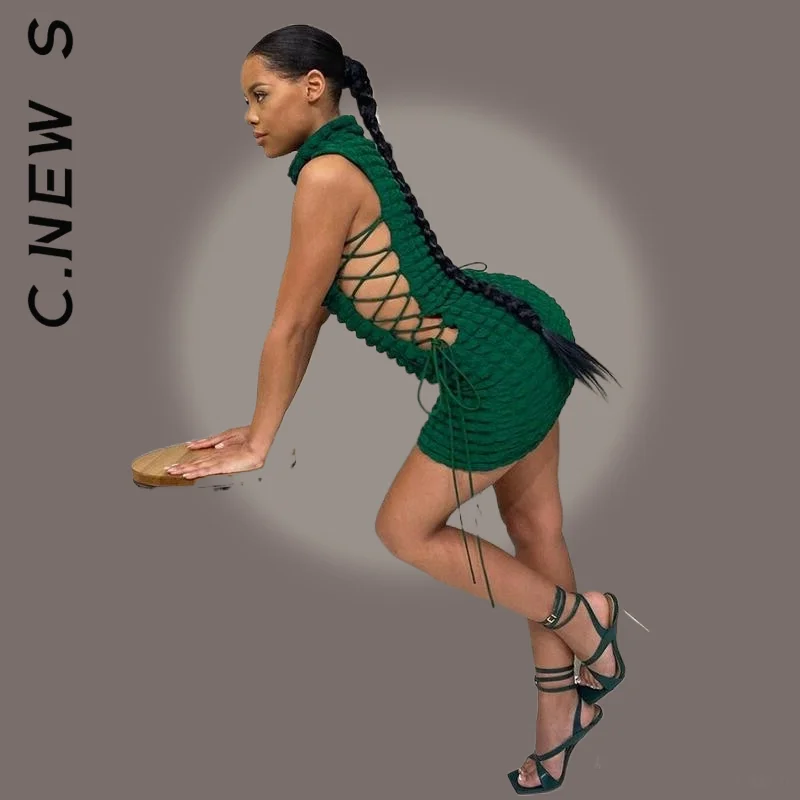 Женское многослойное платье в клетку с высоким воротником Y2K |