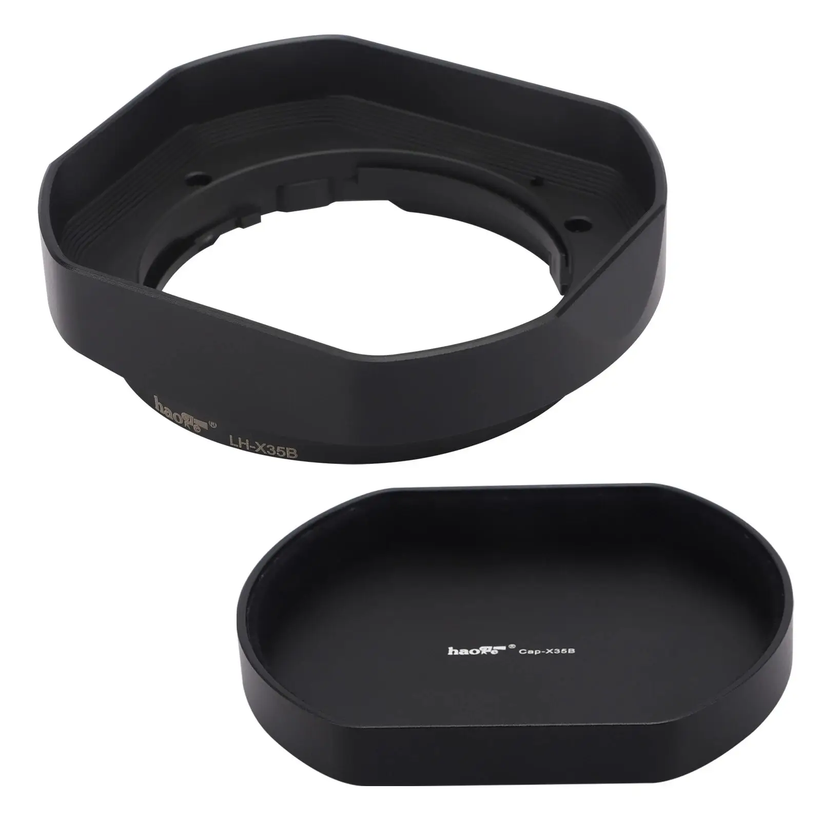 

Haoge LH-X35B Square Metal Lens Hood With Metal Cap Is Designed for Fujifilm XF 23mm F2 R WR And Fujifilm XF 35mm F2 R WR Lens